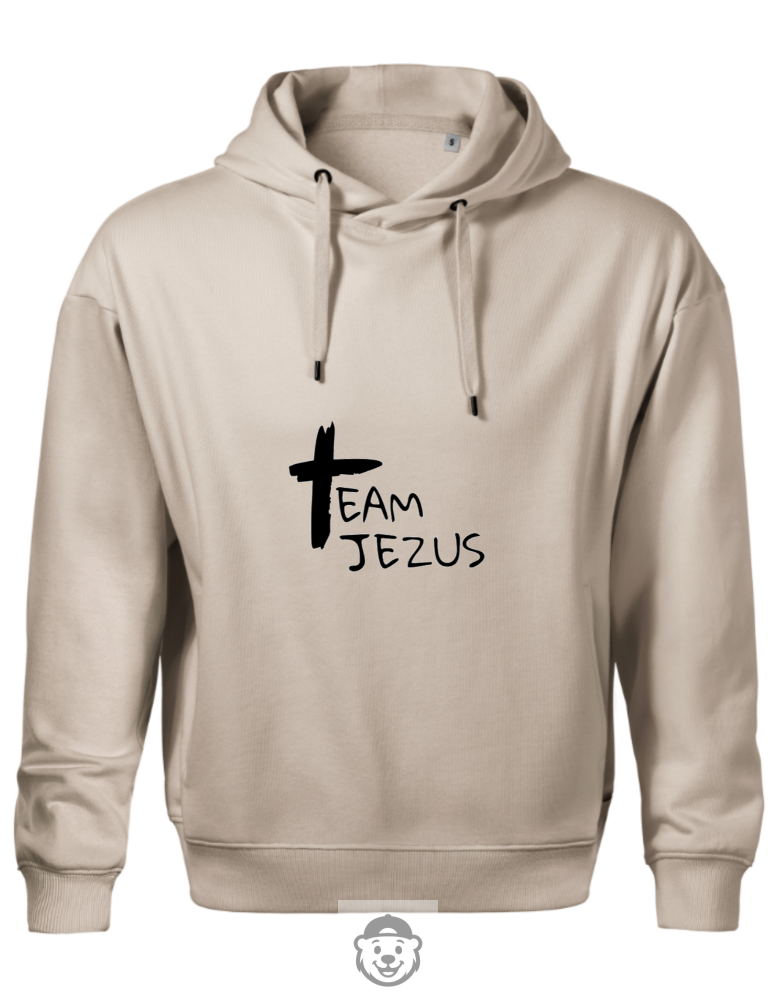 BLUZA Z KAPTUREM MĘSKA TEAM JEZUS BEŻOWA.png