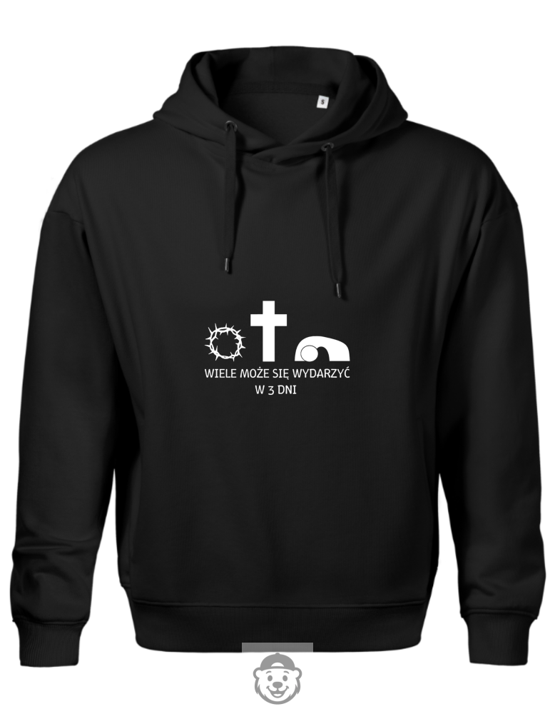BLUZA Z KAPTUREM MĘSKA WIELE SIĘ MOŻE WYDARZYĆ W TRZY DNI CZARNA.png