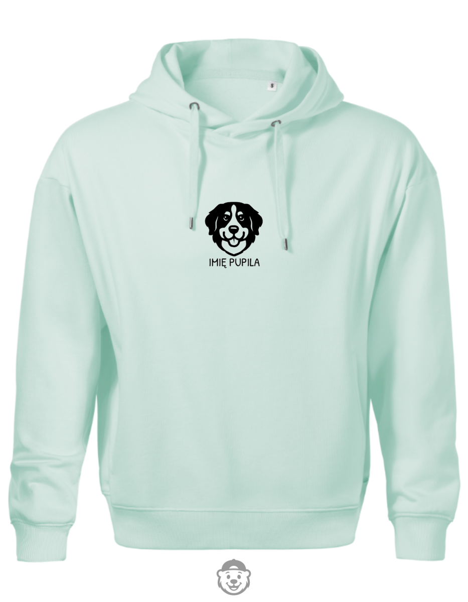 BLUZA Z KAPTUREM MĘSKA BERNEŃSKI PIES PASTERSKI MIĘTOWA.png