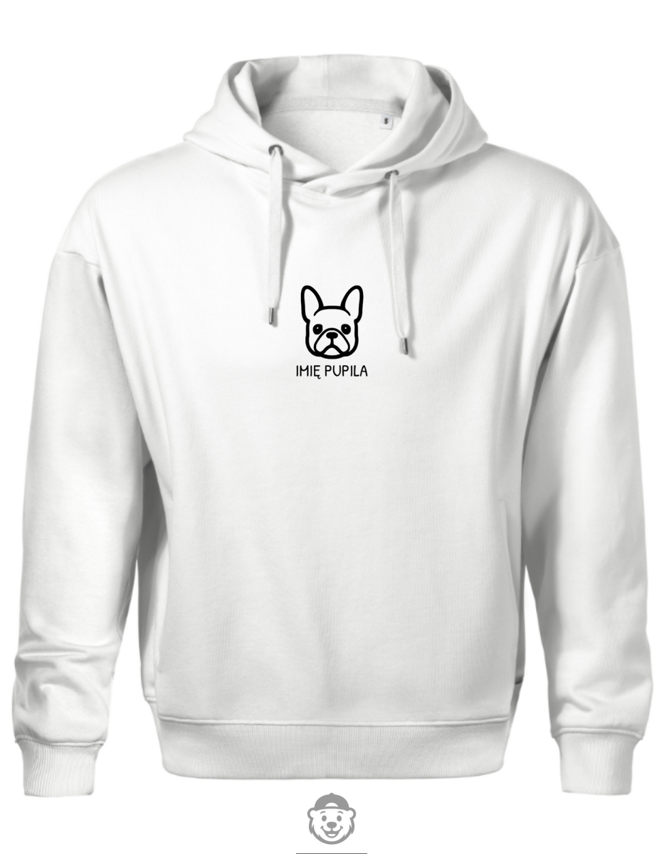 BLUZA Z KAPTUREM MĘSKA BULDOG FRANCUSKI BIAŁA.png