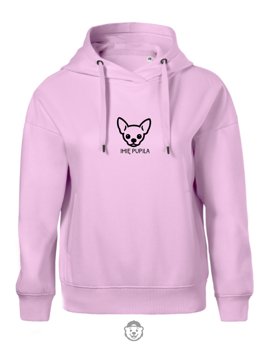 BLUZA Z KAPTUREM DAMSKA CHIHUAHUA RÓŻOWA.png