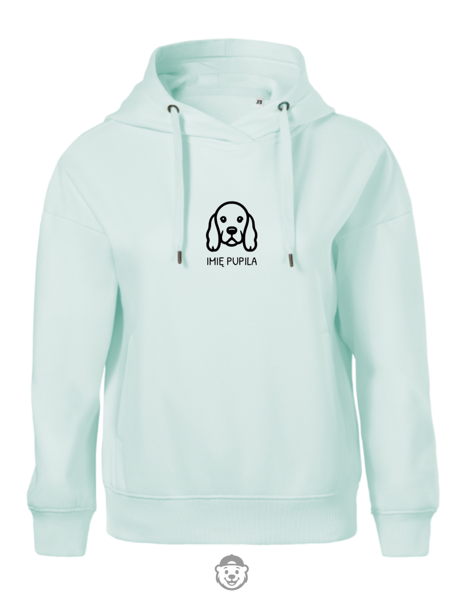 BLUZA Z KAPTUREM DAMSKA COCKER SPANIEL MIĘTOWA.png