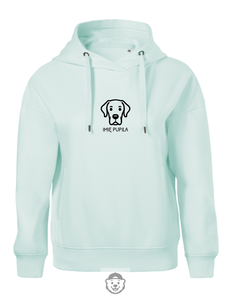 BLUZA Z KAPTUREM DAMSKA DOG NIEMIECKI MIĘTOWA.png