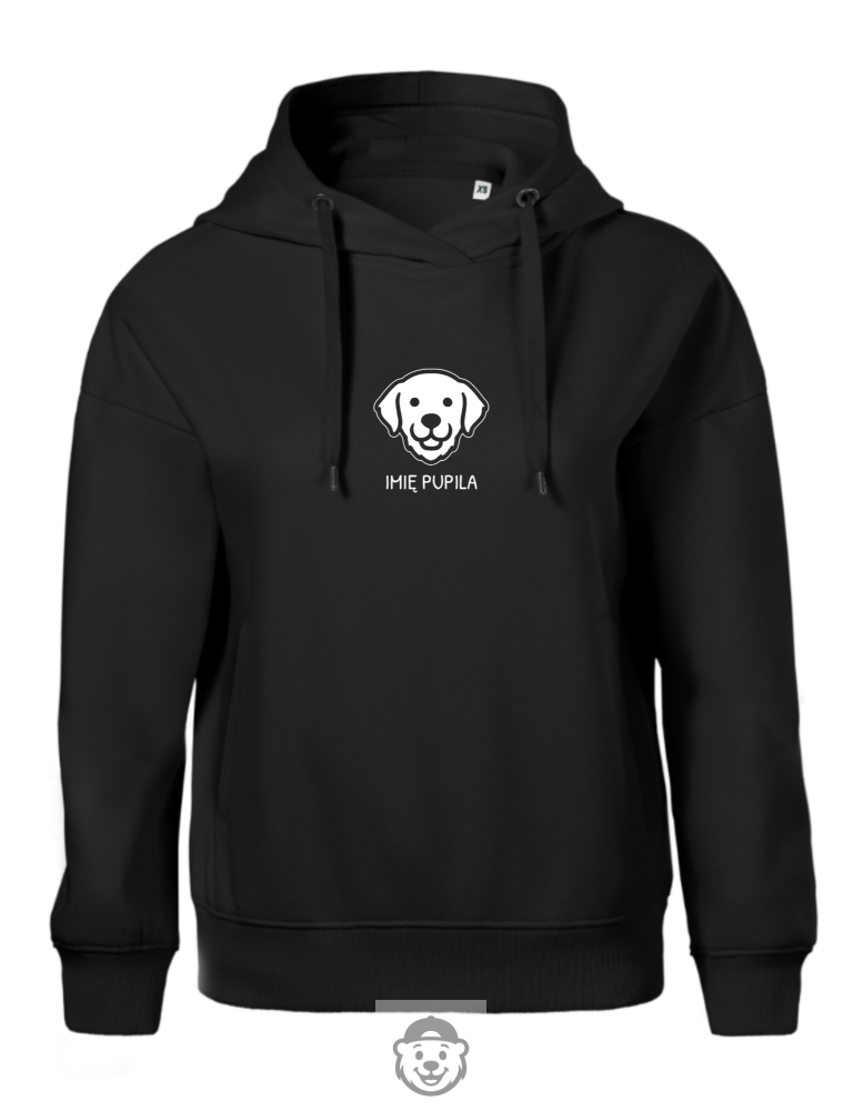 BLUZA Z KAPTUREM DAMSKA GOLDEN RETRIEVER CZARNA.png