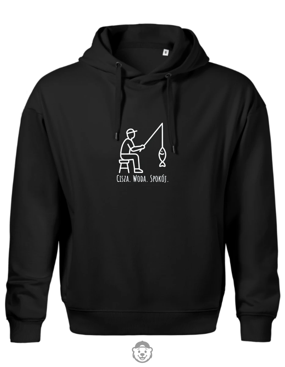 BLUZA Z KAPTUREM MĘSKA WĘDKARSTWO CZARNA.png