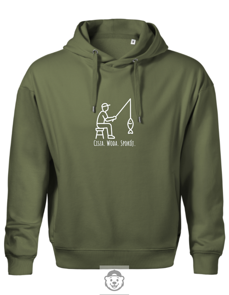 BLUZA Z KAPTUREM MĘSKA WĘDKARSTWO KHAKI.png