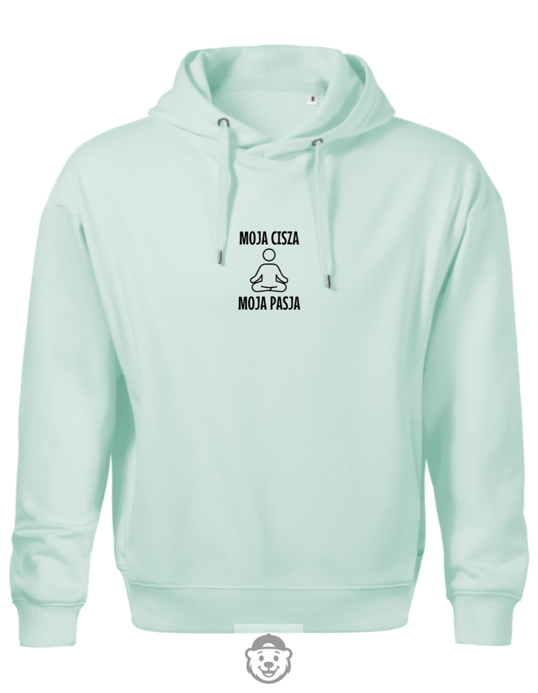 BLUZA Z KAPTUREM MĘSKA MOJA CISZA MOJA PASJA MIĘTOWA.png