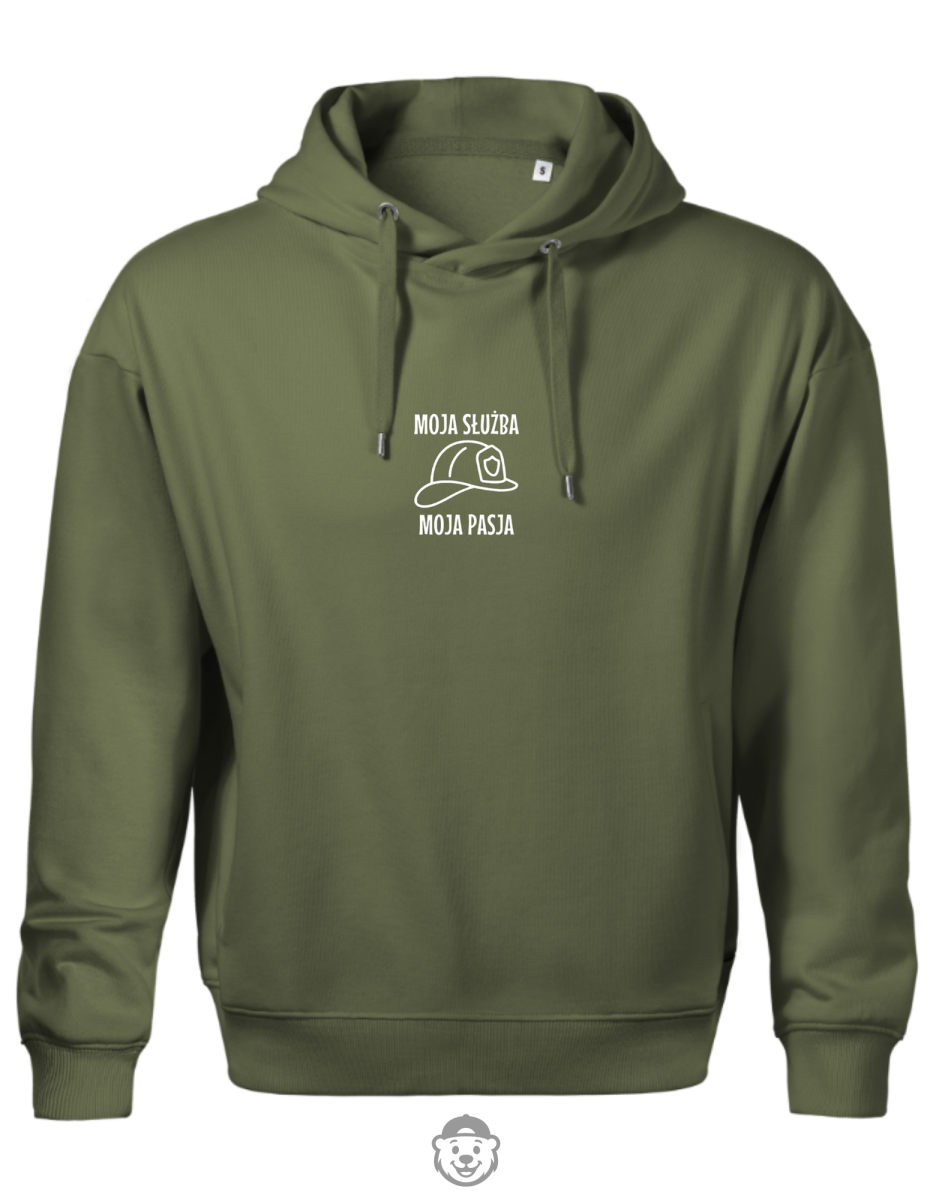 BLUZA Z KAPTUREM MĘSKA MOJA SŁUŻBA MOJA PASJA KHAKI.png