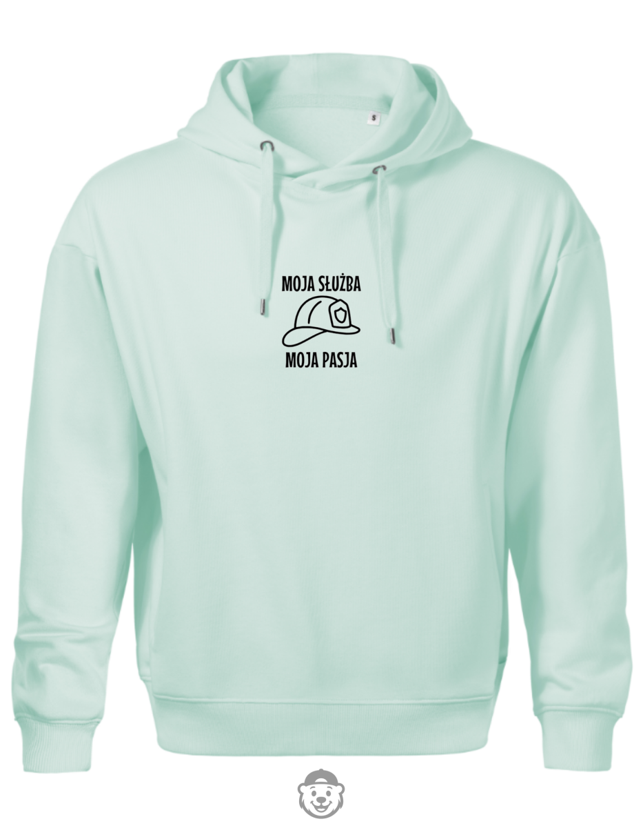 BLUZA Z KAPTUREM MĘSKA MOJA SŁUŻBA MOJA PASJA MIĘTOWA.png