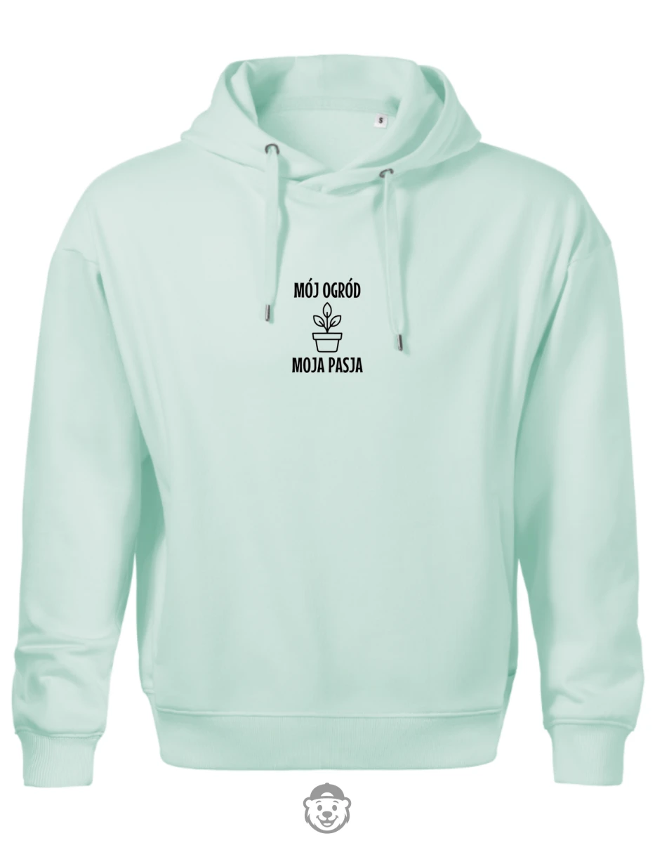 BLUZA Z KAPTUREM MĘSKA MÓJ OGRÓD MOJA PASJA MIĘTOWA.png