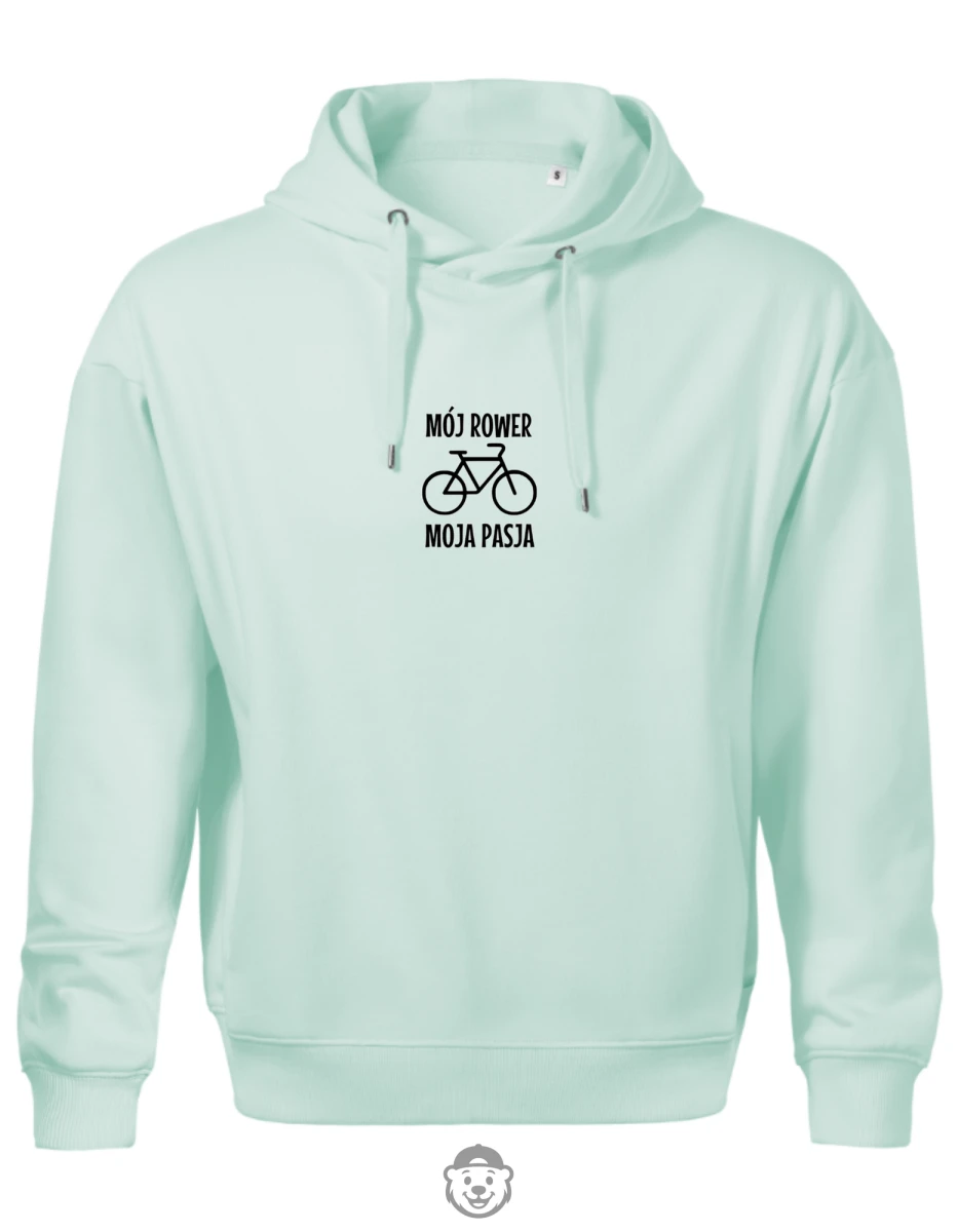 BLUZA Z KAPTUREM MĘSKA MÓJ ROWER MOJA PASJA MIĘTOWA.png