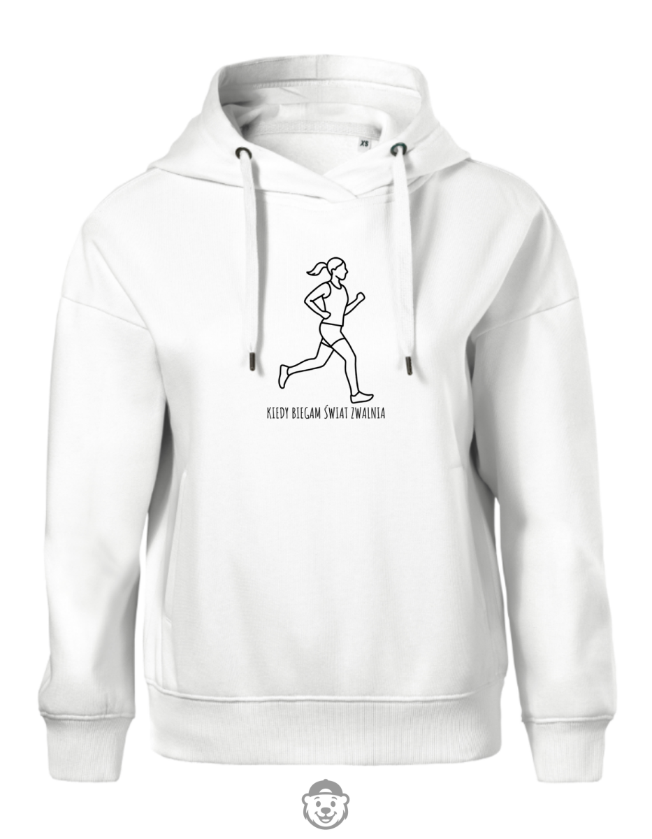BLUZA Z KAPTUREM DAMSKA BIEGANIE BIAŁA.png