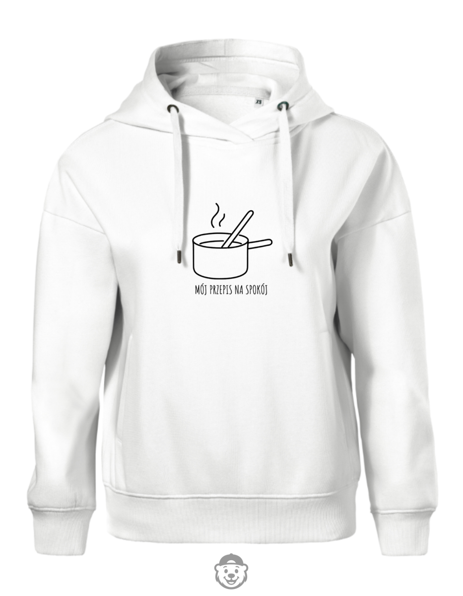 BLUZA Z KAPTUREM DAMSKA GOTOWANIE BIAŁA.png