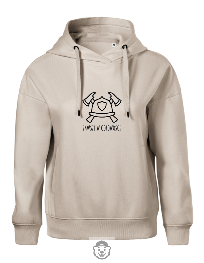 BLUZA Z KAPTUREM DAMSKA STRAŻ POŻARNA BEŻOWA.png