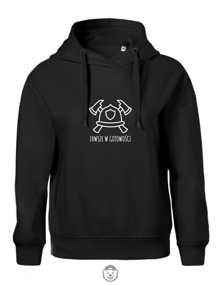 BLUZA Z KAPTUREM DAMSKA STRAŻ POŻARNA CZARNA.png