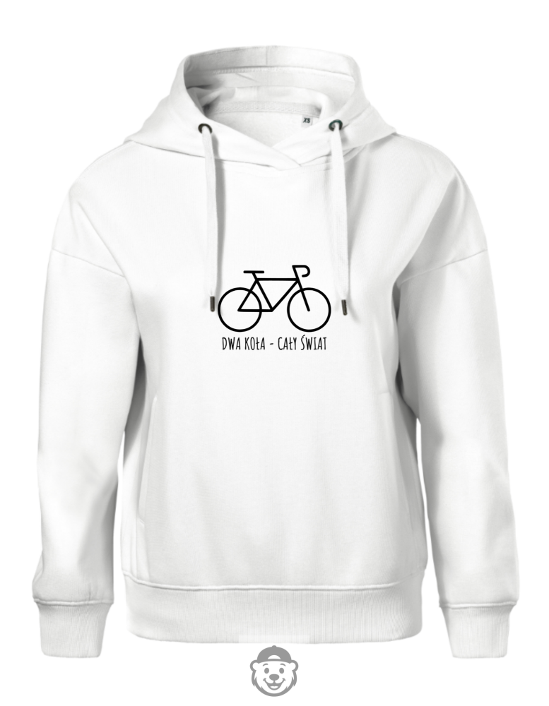 BLUZA Z KAPTUREM DAMSKA ROWER BIAŁA.png