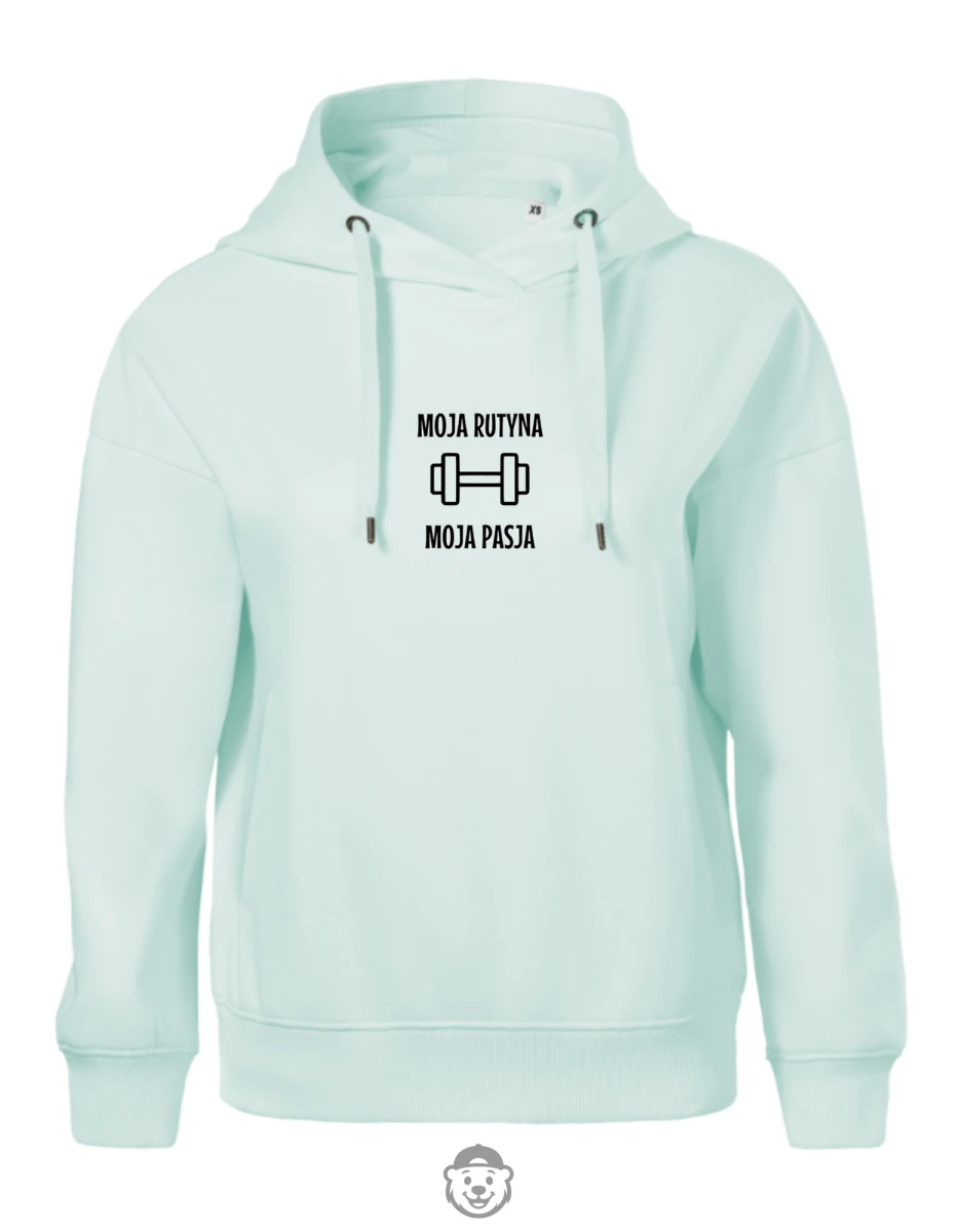 BLUZA Z KAPTUREM DAMSKA MOJA RUTYNA MOJA PASJA MIĘTOWA.png