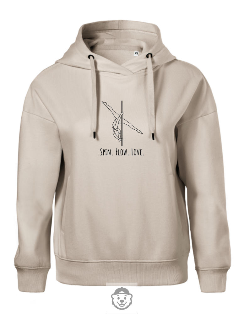 BLUZA Z KAPTUREM DAMSKA POLE DANCE BEŻOWA.png