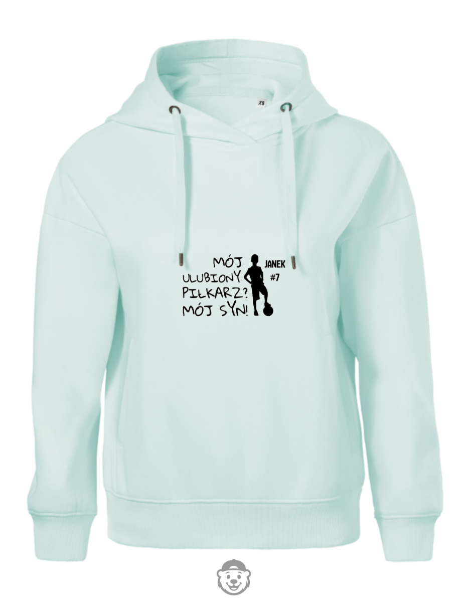 BLUZA Z KAPTUREM DAMSKA MÓJ ULUBIONY PIŁKARZ MÓJ SYN MIĘTOWA.png