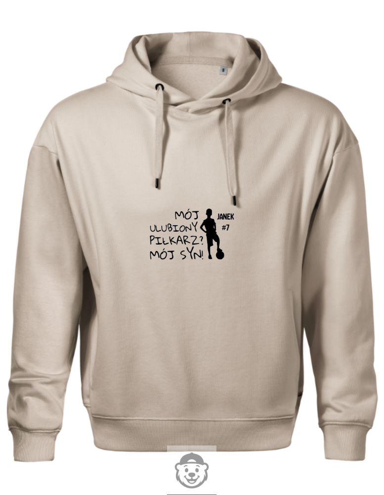 BLUZA Z KAPTUREM MĘSKA MÓJ ULUBIONY PIŁKARZ MÓJ SYN BEŻOWA.png