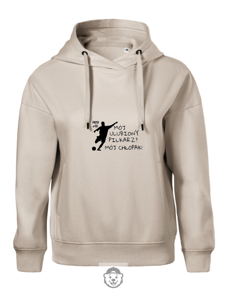 BLUZA Z KAPTUREM DAMSKA MÓJ ULUBIONY PIŁKARZ MÓJ CHŁOPAK BEŻOWA.png