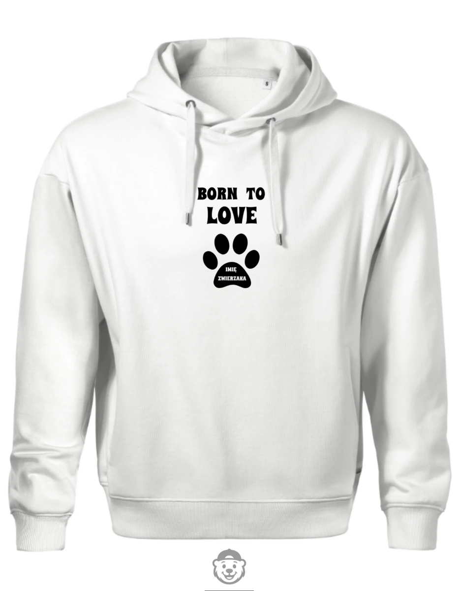BLUZA Z KAPTUREM MĘSKA BORN TO LOVE BIAŁA.png