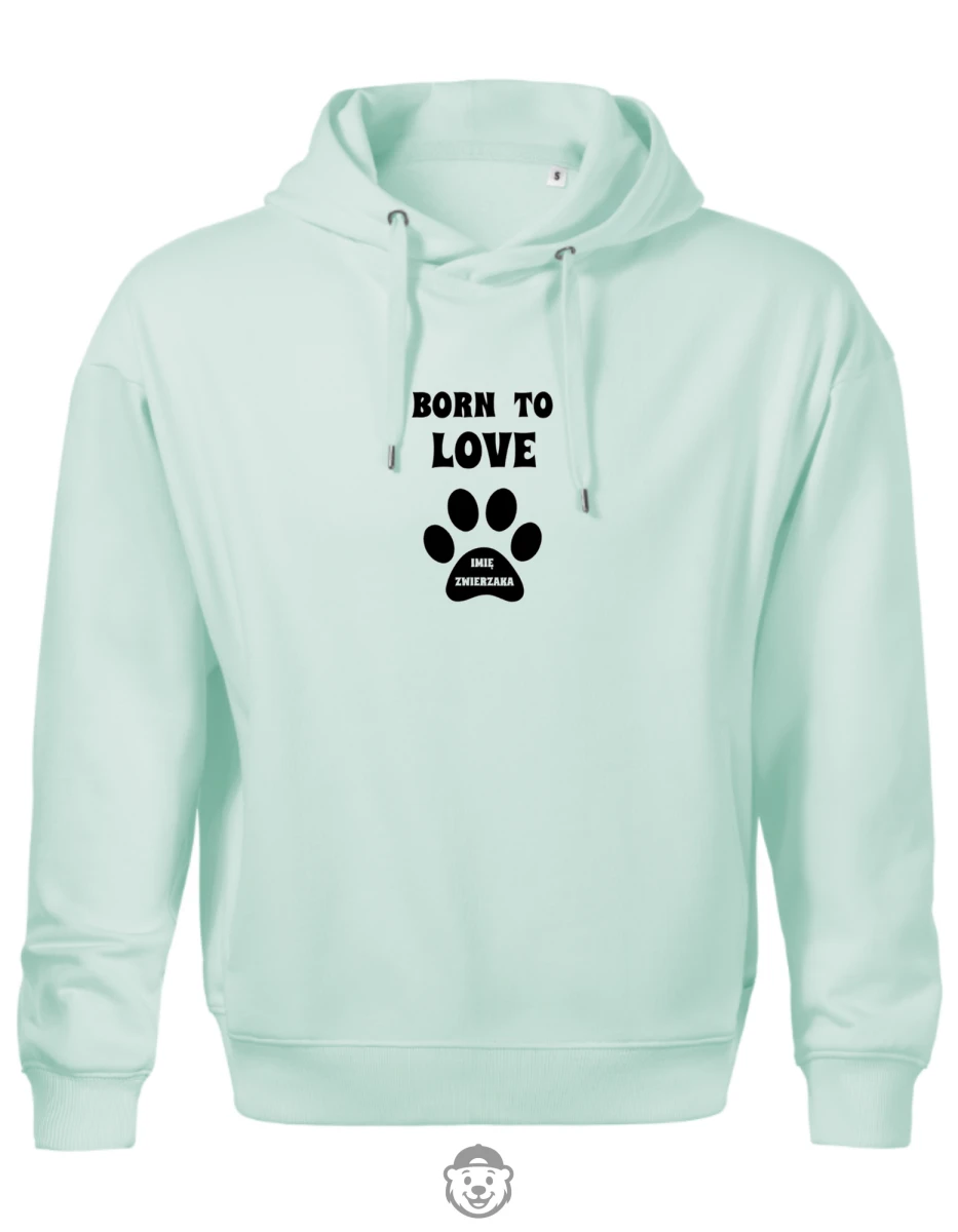 BLUZA Z KAPTUREM MĘSKA BORN TO LOVE MIĘTOWA.png