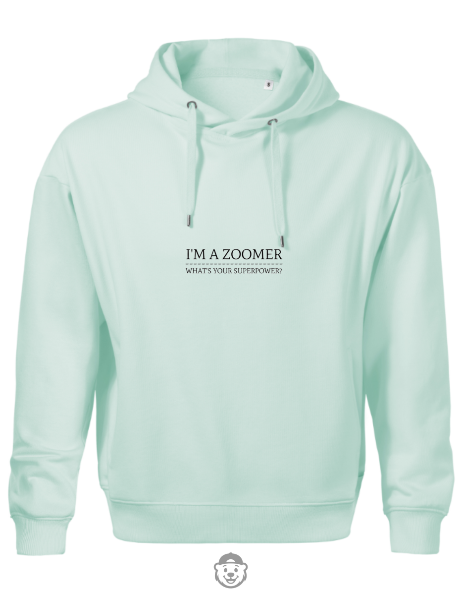 BLUZA Z KAPTUREM MĘSKA I'M A ZOOMER MIĘTOWA.png