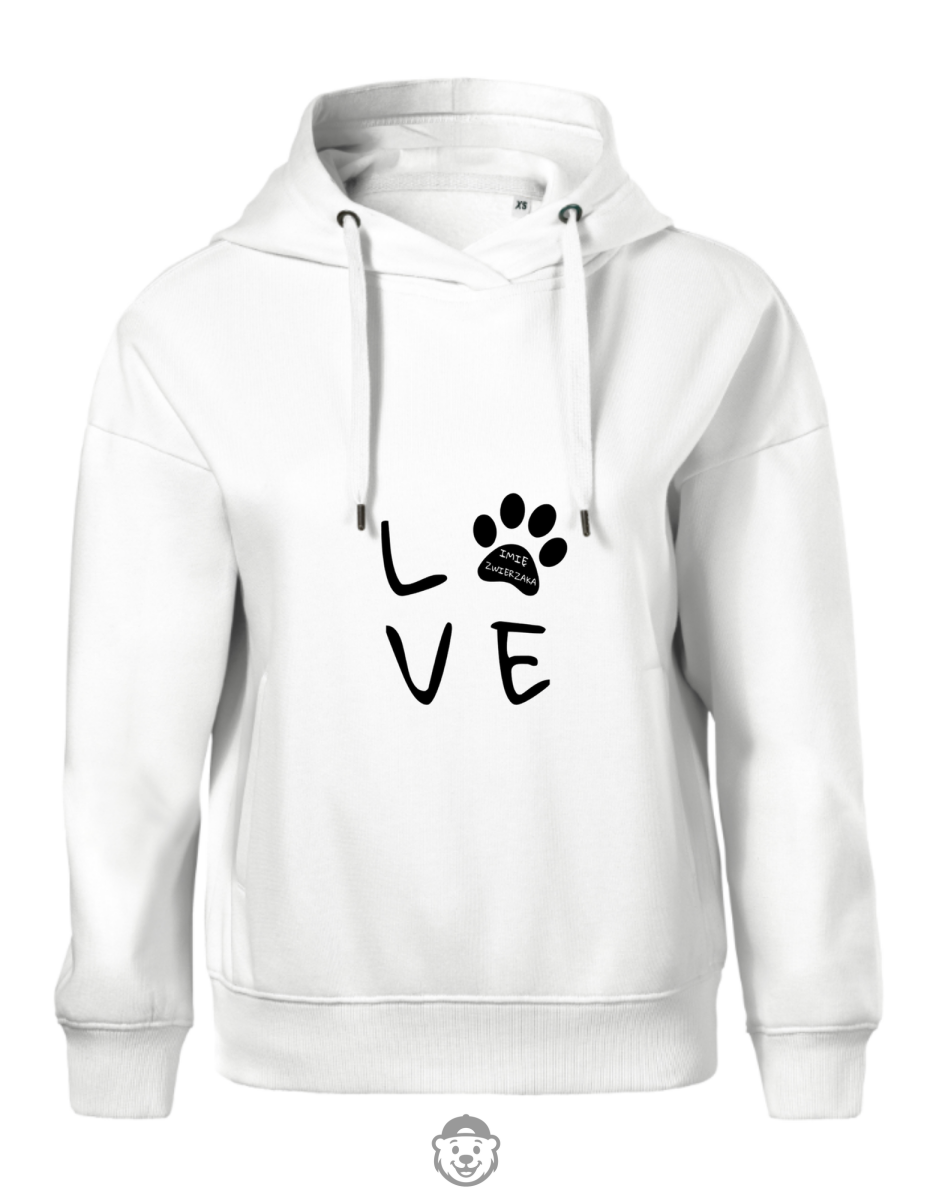 BLUZA Z KAPTUREM DAMSKA LOVE BIAŁA.png