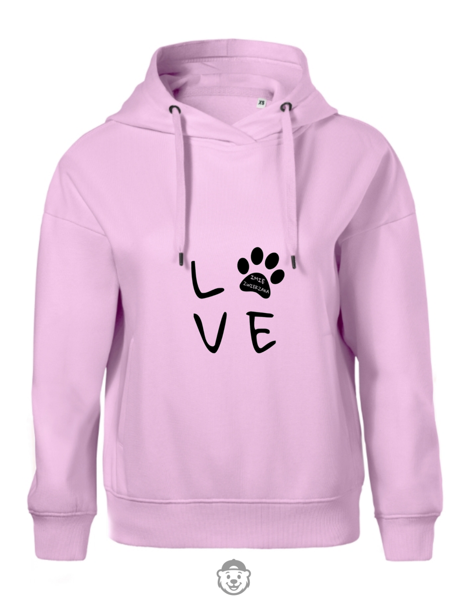 BLUZA Z KAPTUREM DAMSKA LOVE RÓŻOWA.png