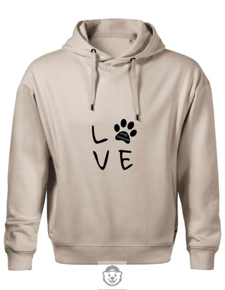 BLUZA Z KAPTUREM MĘSKA LOVE BEŻOWA.png