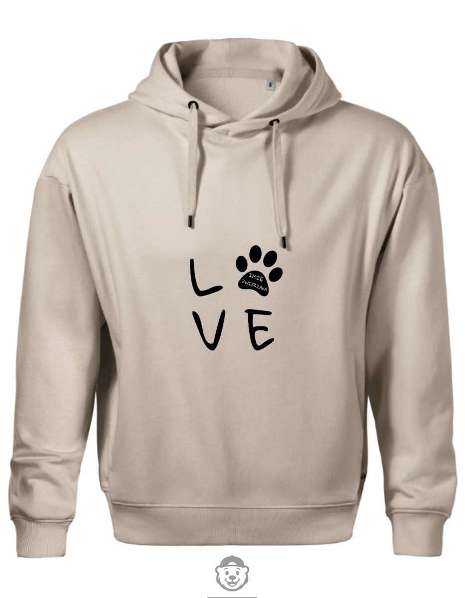 BLUZA Z KAPTUREM MĘSKA LOVE BEŻOWA.png