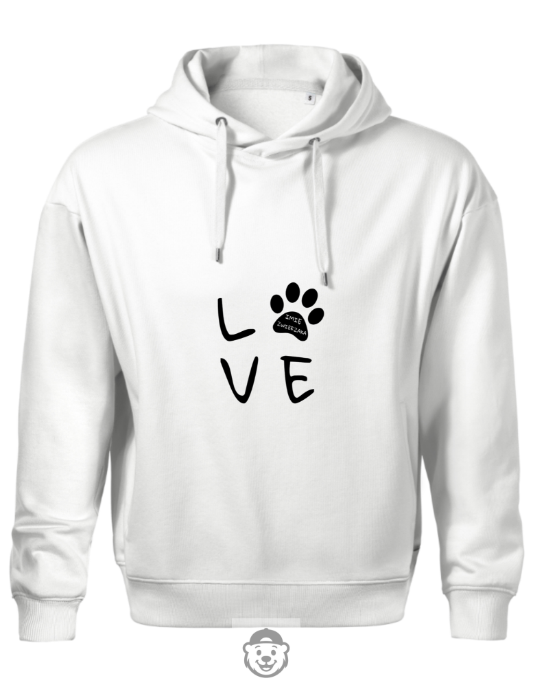BLUZA Z KAPTUREM MĘSKA LOVE BIAŁA.png
