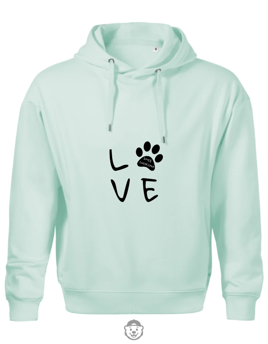 BLUZA Z KAPTUREM MĘSKA LOVE MIĘTOWA.png