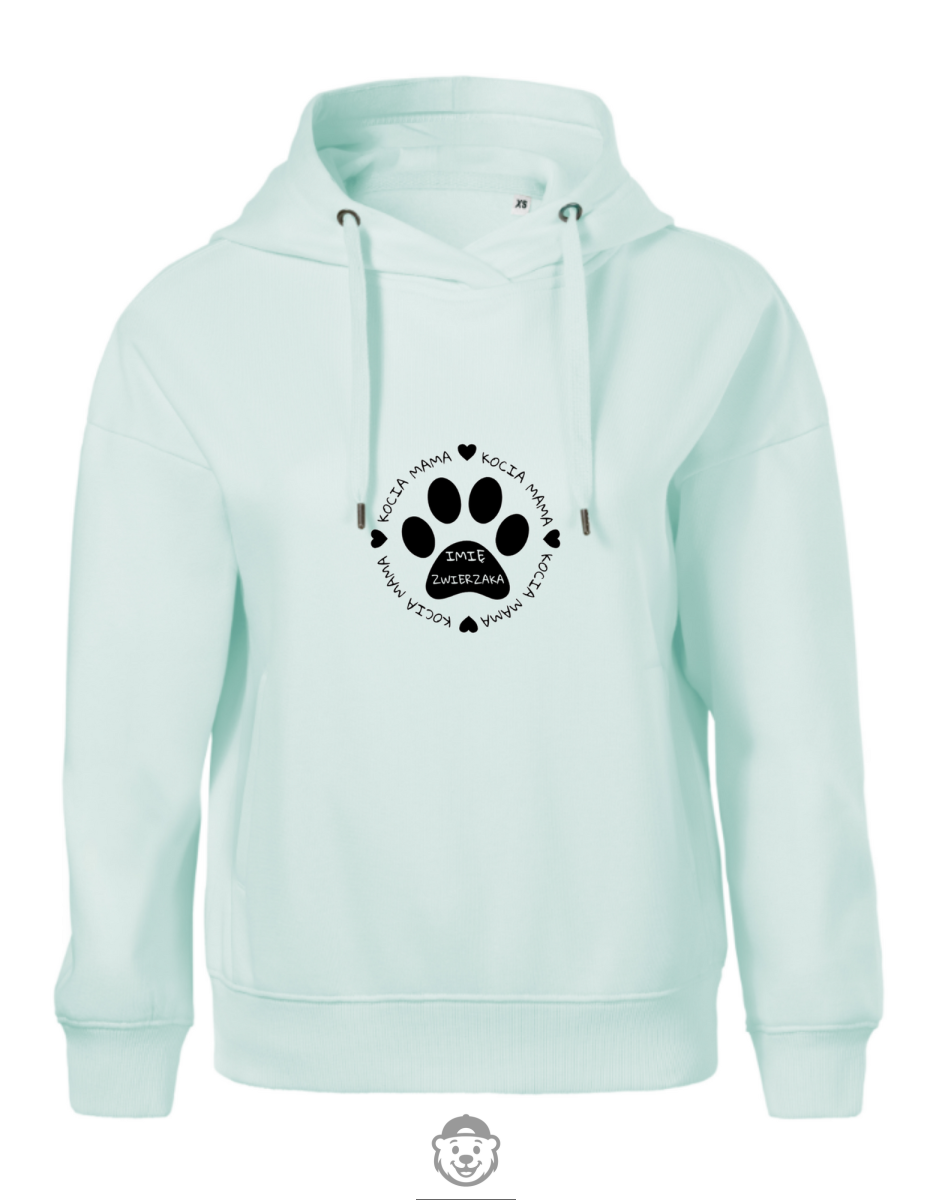 BLUZA Z KAPTUREM DAMSKA KOCIA MAMA MIĘTOWA.png