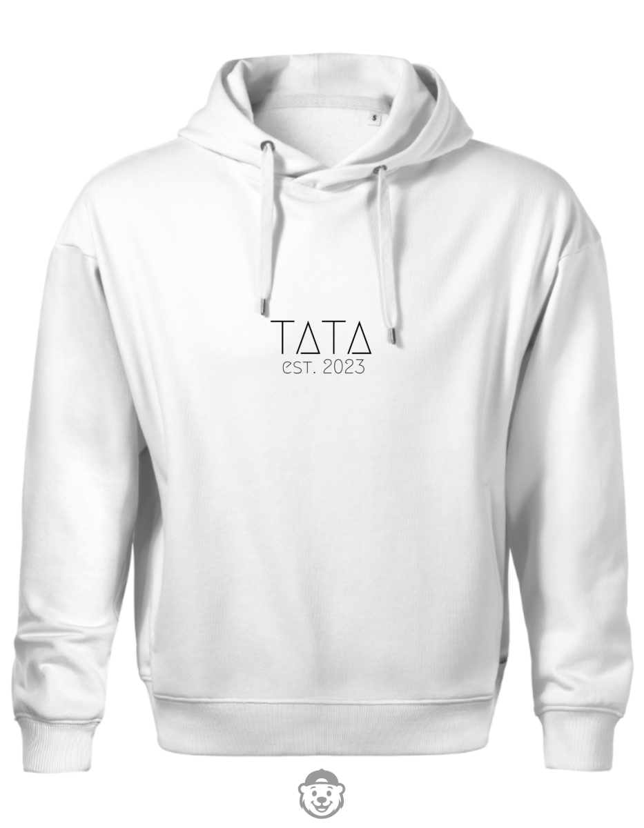 BLUZA Z KAPTUREM MĘSKA TATA WZÓR 2 BIAŁA.png