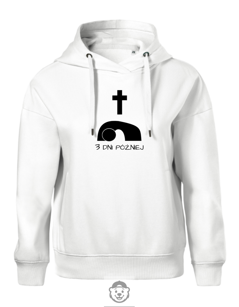 BLUZA Z KAPTUREM DAMSKA TRZY DNI PÓŹNIEJ BIAŁA.png