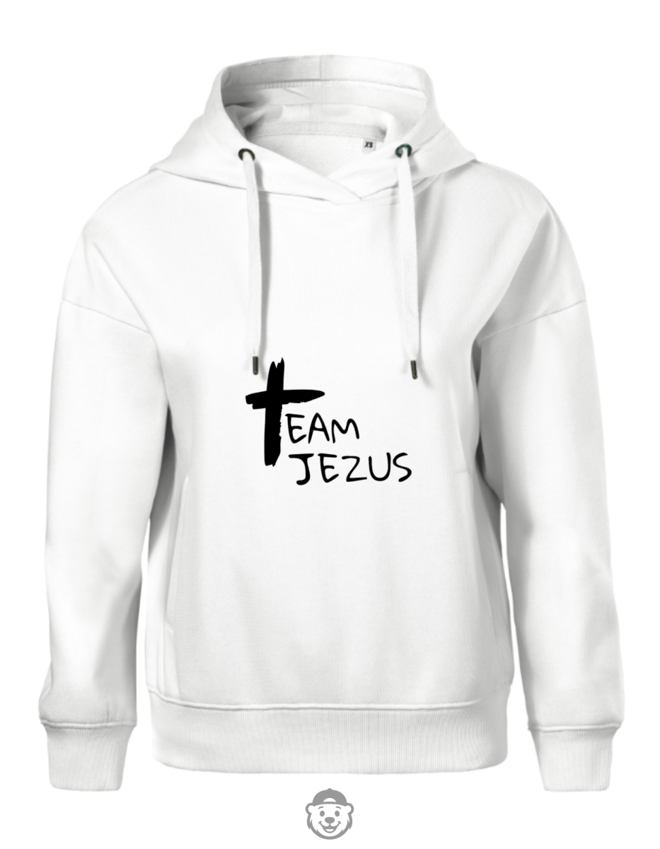 BLUZA Z KAPTUREM DAMSKA TEAM JEZUS BIAŁA.png