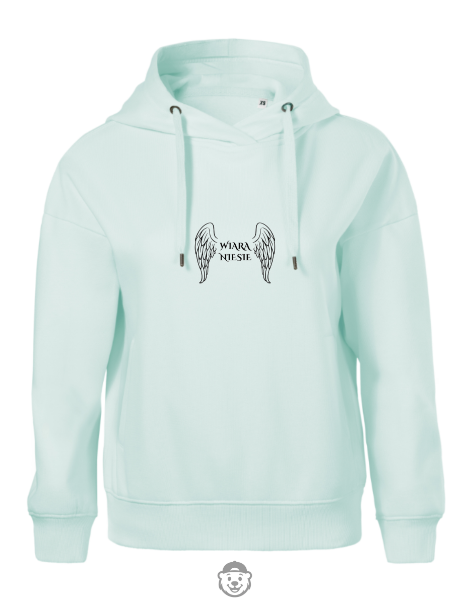 BLUZA Z KAPTUREM DAMSKA WIARA NIESIE MIĘTOWA.png