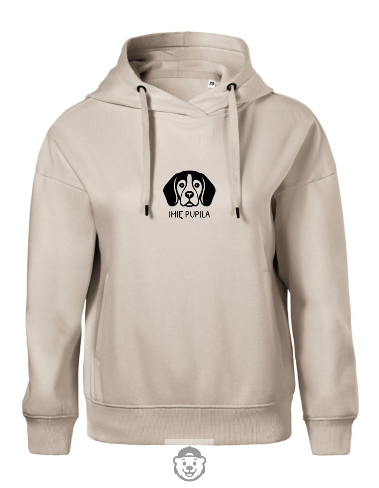 BLUZA Z KAPTUREM DAMSKA BEAGLE BEŻOWA.png