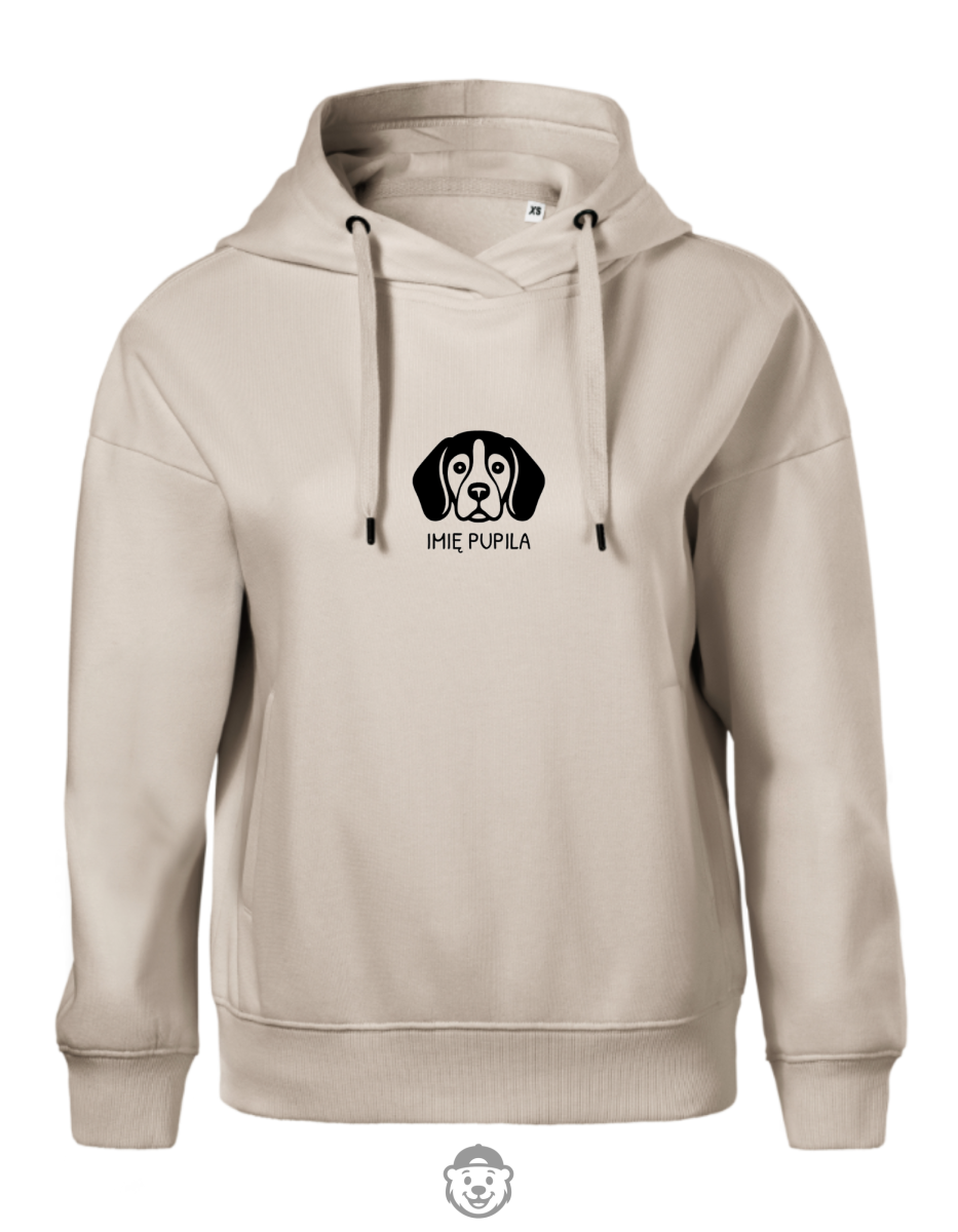 BLUZA Z KAPTUREM DAMSKA BEAGLE BEŻOWA.png