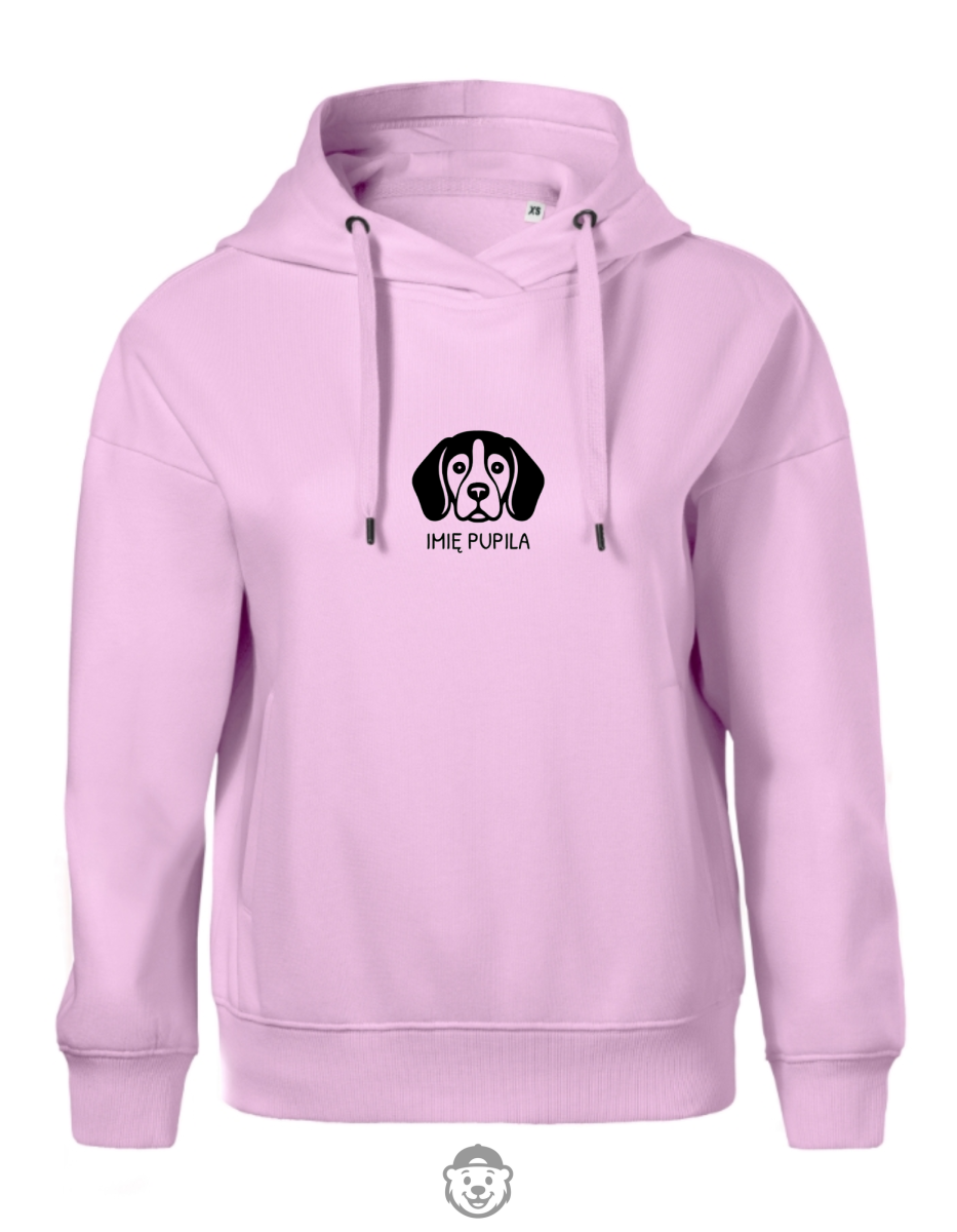 BLUZA Z KAPTUREM DAMSKA BEAGLE RÓŻOWA.png