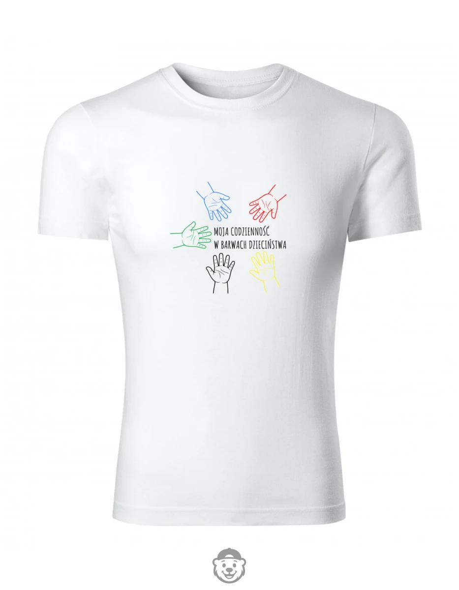 KOSZULKA MOJA CODZIENNOŚĆ W BARWACH DZIECIŃSTWA BIAŁA.png