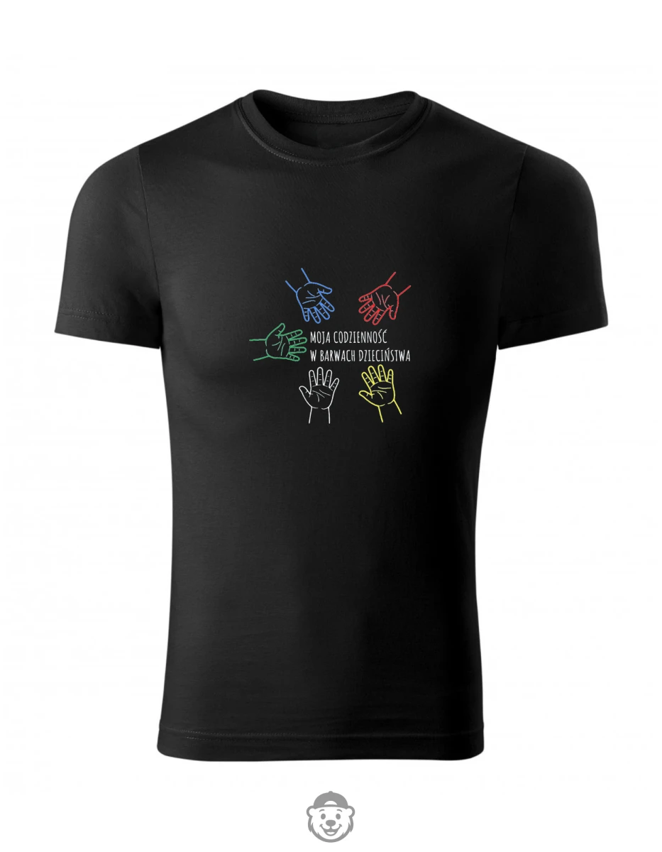 KOSZULKA MOJA CODZIENNOŚĆ W BARWACH DZIECIŃSTWA CZARNA.png