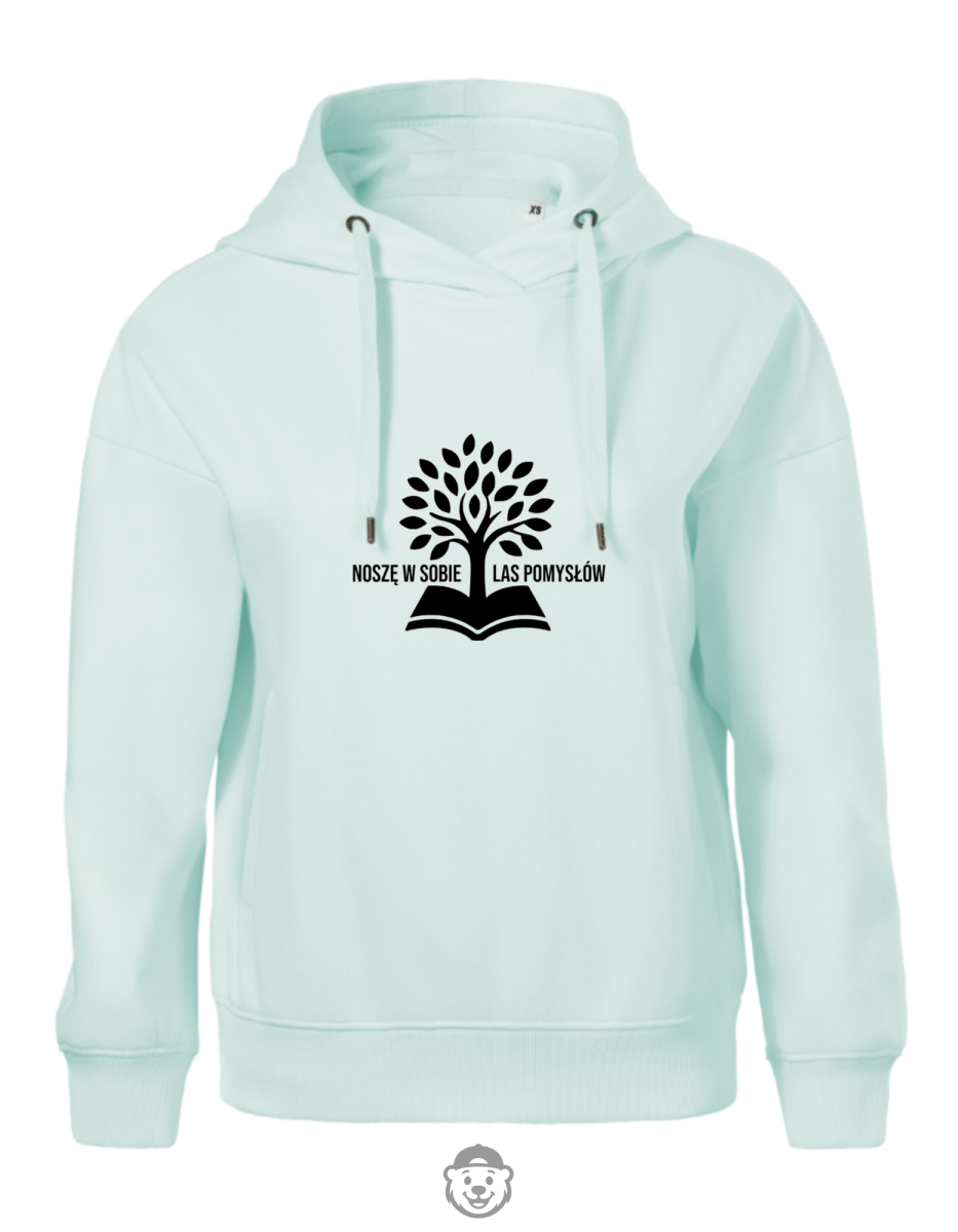 BLUZA Z KAPTUREM DAMSKA NOSZĘ W SOBIE LAS POMYSŁÓW MIĘTOWA.png