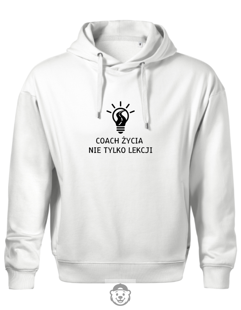 BLUZA Z KAPTUREM MĘSKA COACH ŻYCIA NIE TYLKO LEKCJI BIAŁA.png