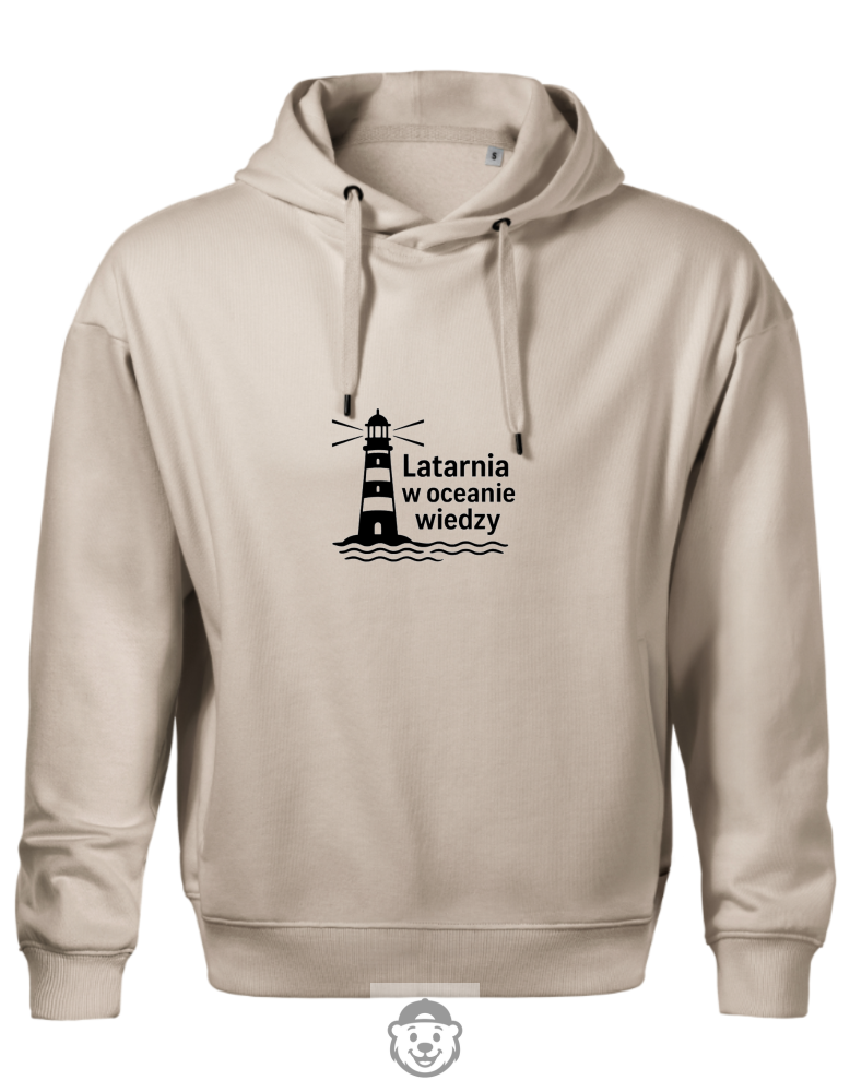 BLUZA Z KAPTUREM MĘSKA LATARNIA W OCEANIE WIEDZY BEŻOWA.png