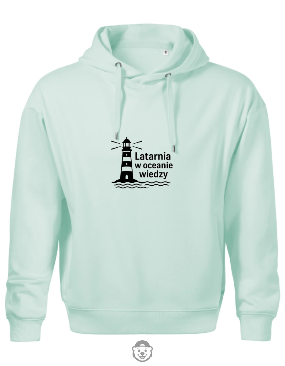 BLUZA Z KAPTUREM MĘSKA LATARNIA W OCEANIE WIEDZY MIĘTOWA.png
