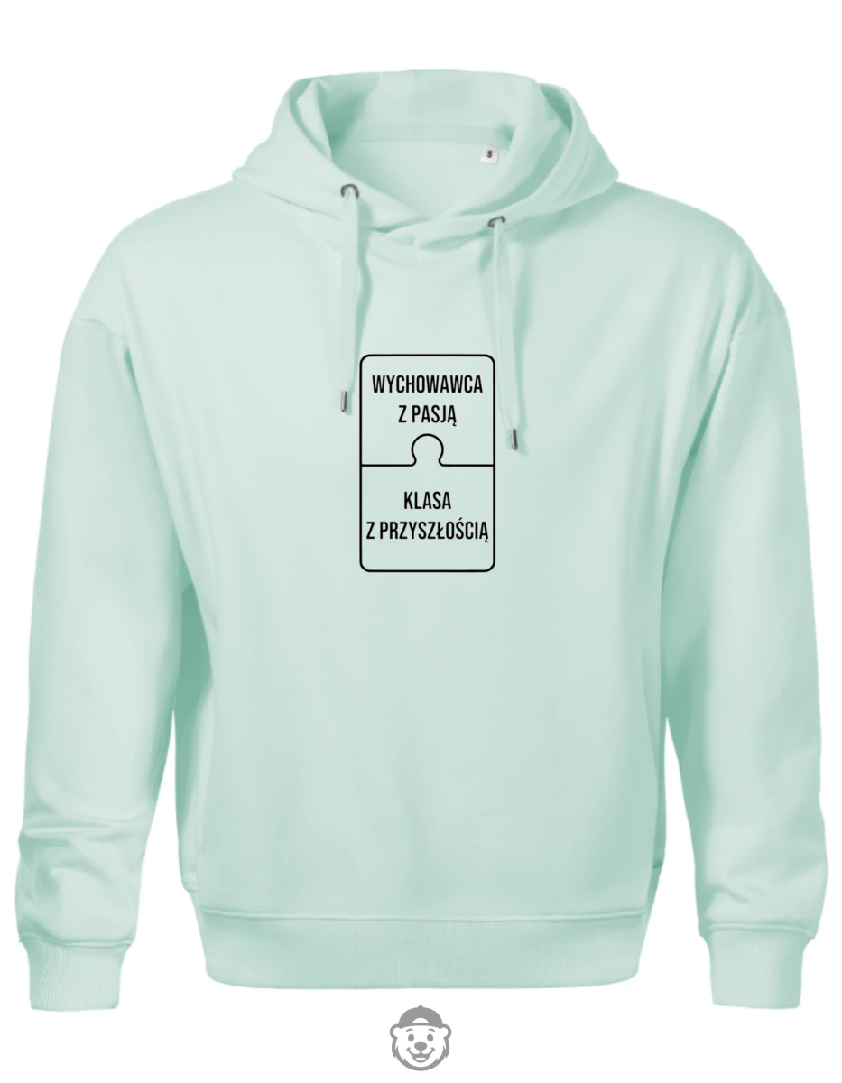 BLUZA Z KAPTUREM MĘSKA WYCHOWAWCA Z PASJĄ KLASA Z PRZYSZŁOŚCIĄ MIĘTOWA.png