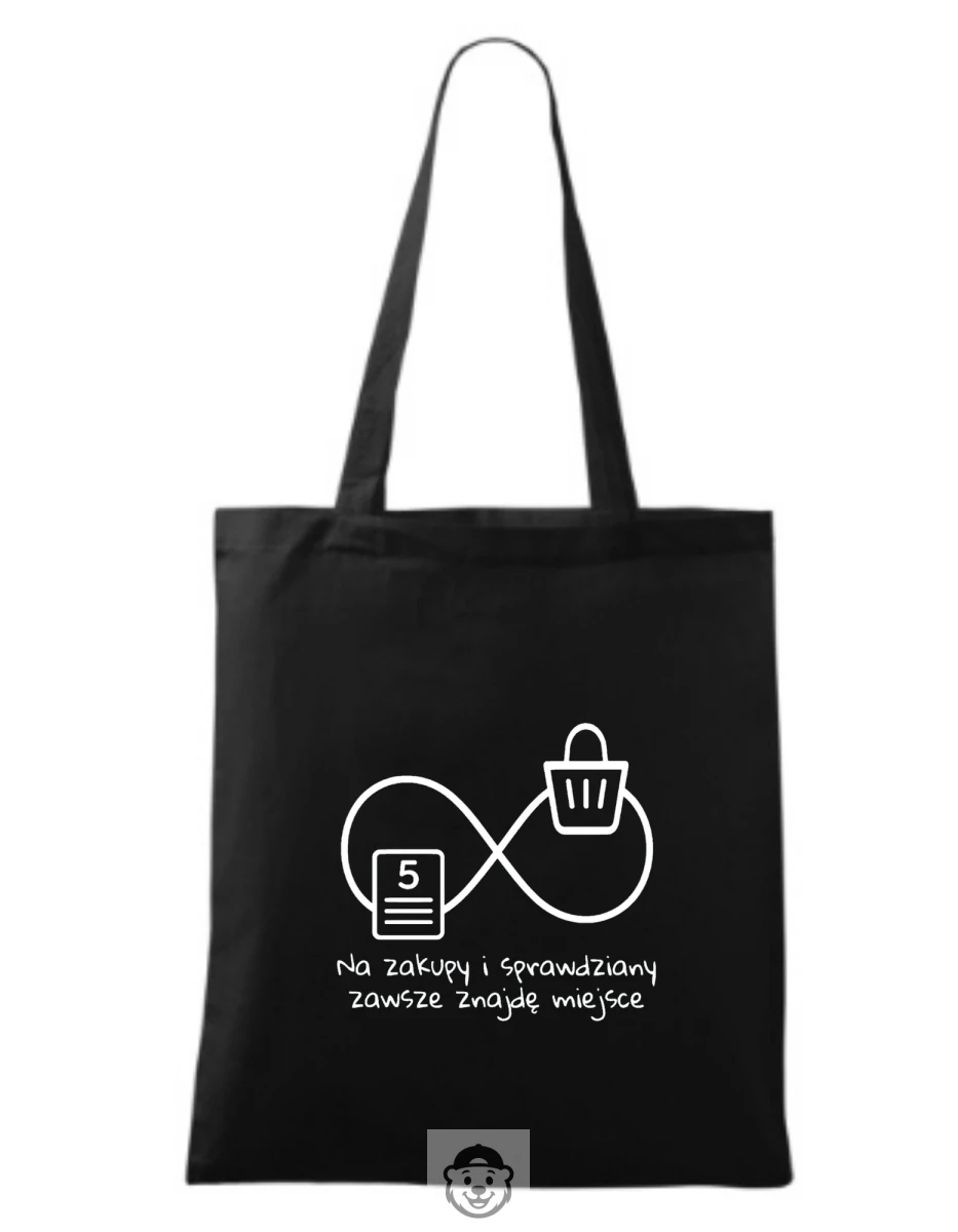 TORBA NA ZAKUPY DZIEŃ NAUCZYCIELA NA ZAKUPY I SPRAWDZIANY ZAWSZE ZNAJDĘ MIEJSCE CZARNA.png